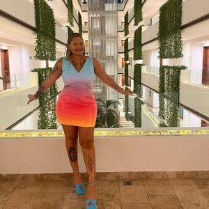 Runway dress multicolor